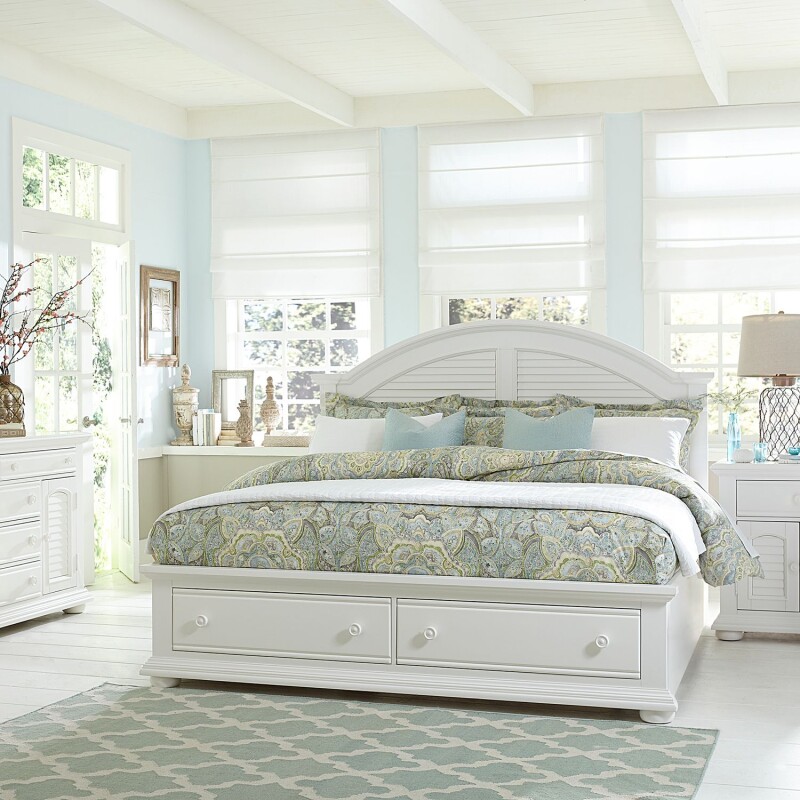 Summer House I King Storage Bed, Dresser & Mirror, Chest, Night Stand 607BRKSBDMCN