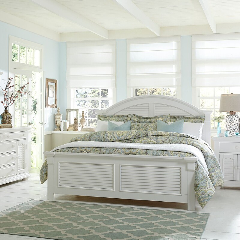 Summer House I Queen Panel Bed, Dresser & Mirror, Chest, Night Stand 607BRQPBDMCN