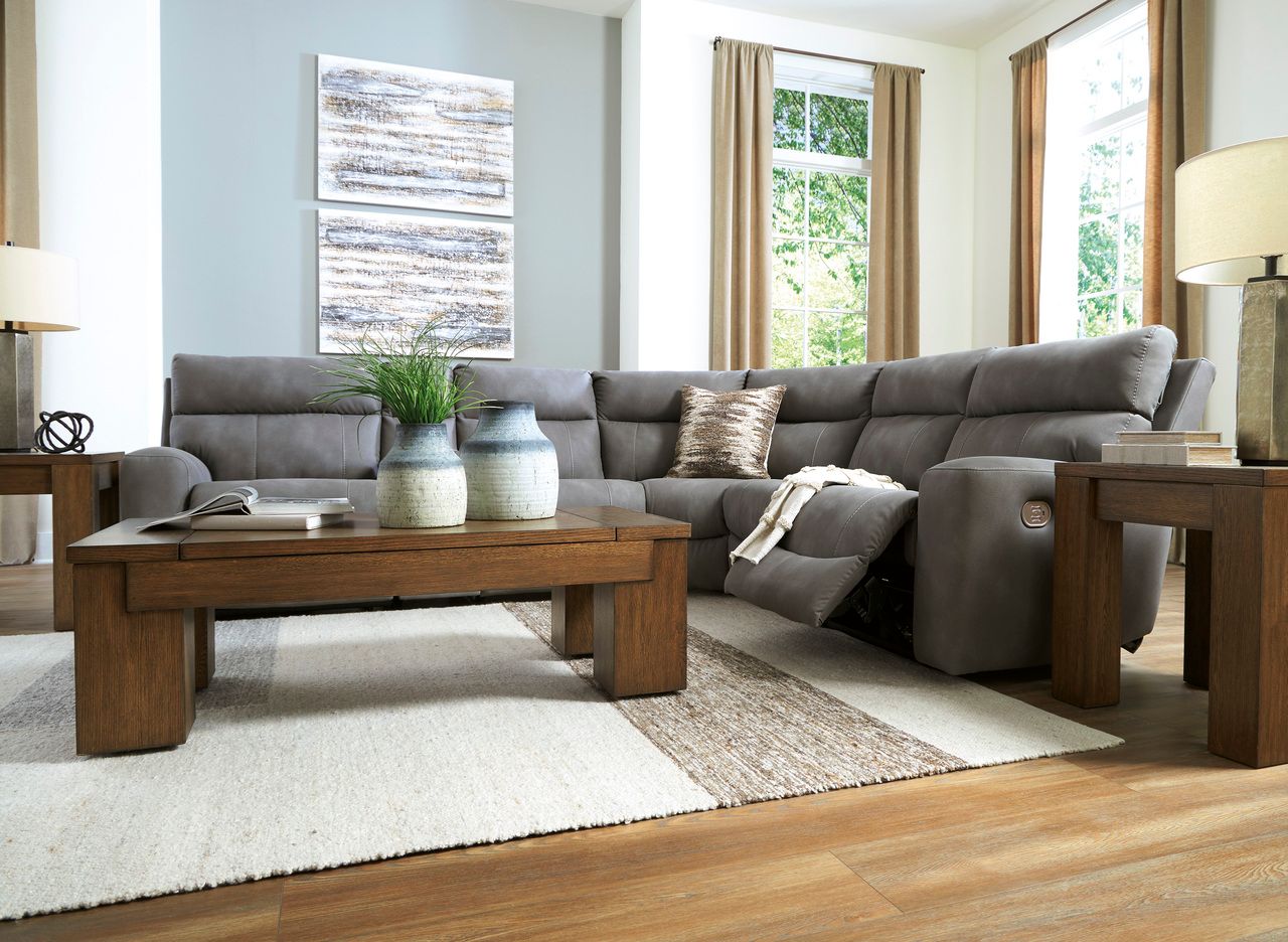 Next-Gen DuraPella 3-Piece Power Reclining Sectional Sofa In Slate 61003S2