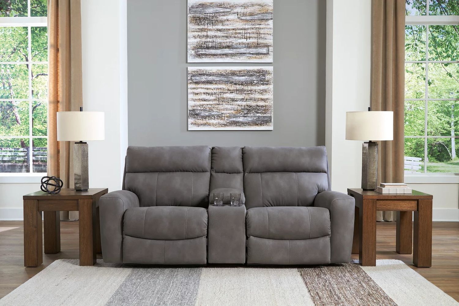 Next-Gen DuraPella 3-Piece Power Reclining Sectional Sofa In Slate 61003S3