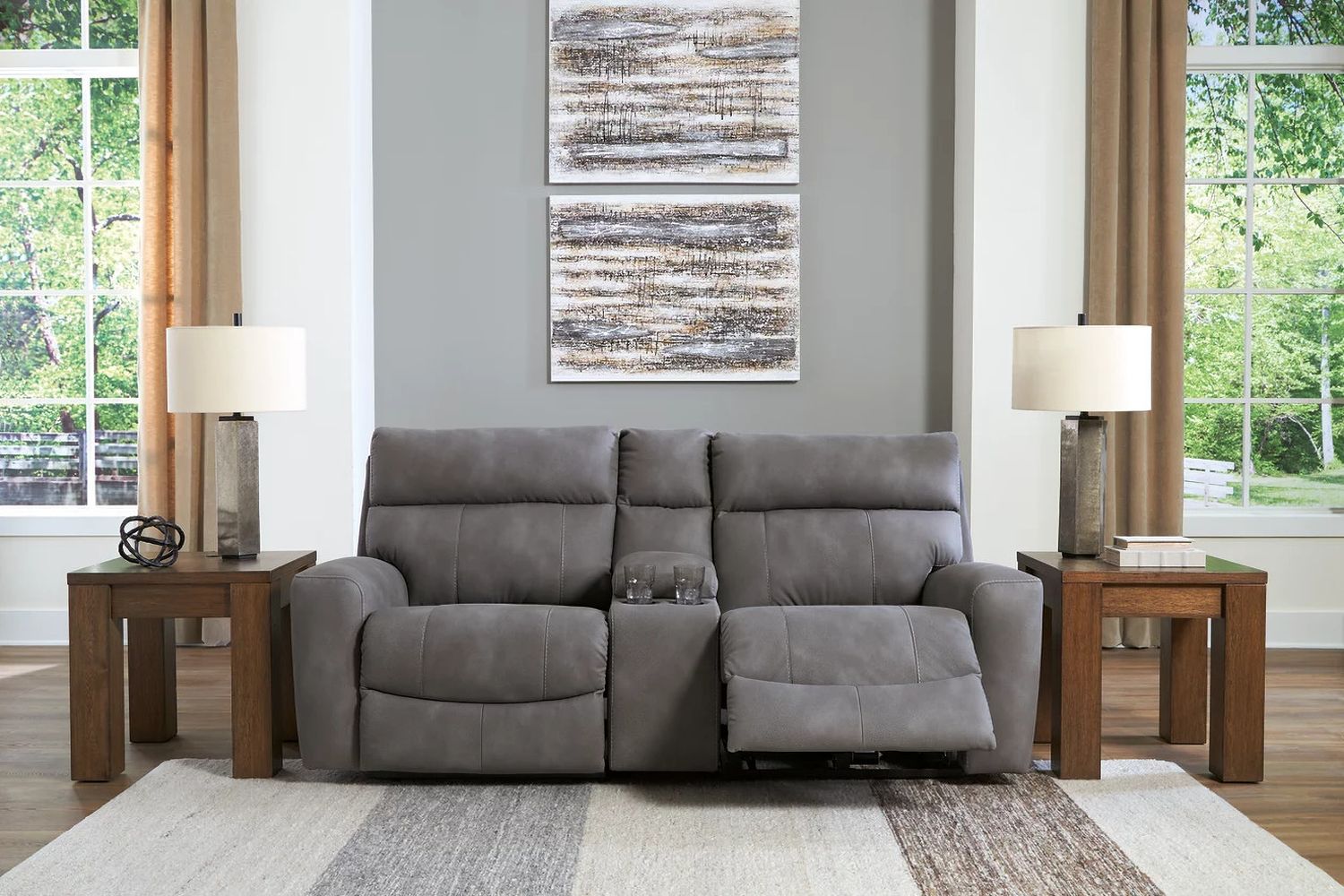 Next-Gen DuraPella 3-Piece Power Reclining Sectional Sofa In Slate 61003S3
