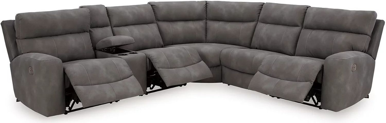 Next-Gen DuraPella 6-Piece Power Reclining Sectional In Slate 61003S7