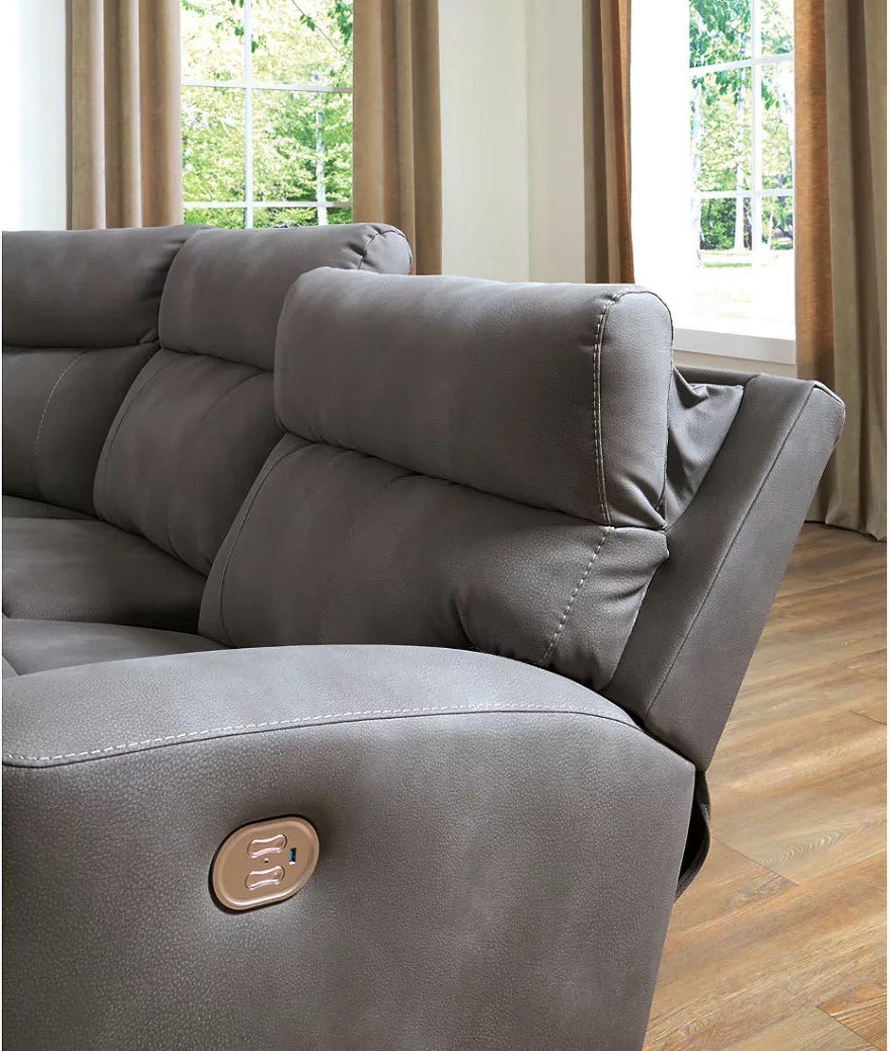 Next-Gen DuraPella 6-Piece Power Reclining Sectional In Slate 61003S7