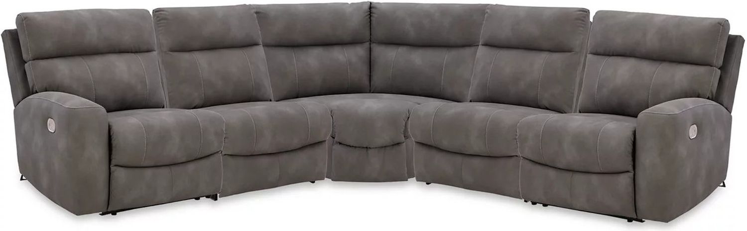 Next-Gen DuraPella 5-Piece Power Reclining Sectional In Slate 61003S8