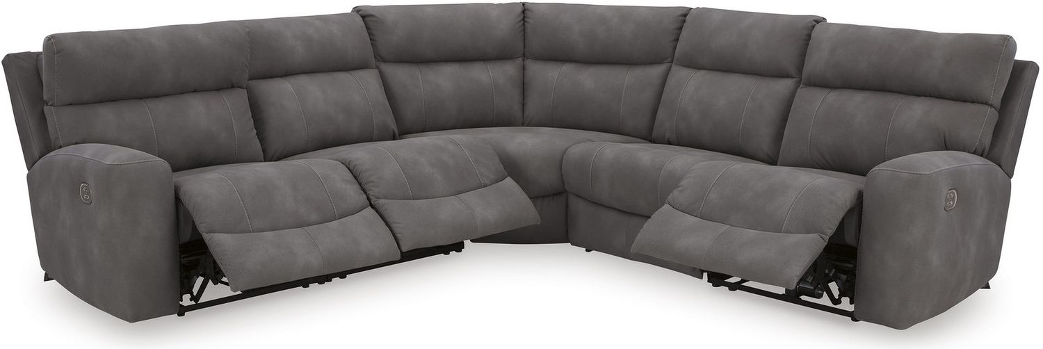Next-Gen DuraPella 5-Piece Power Reclining Sectional In Slate 61003S8
