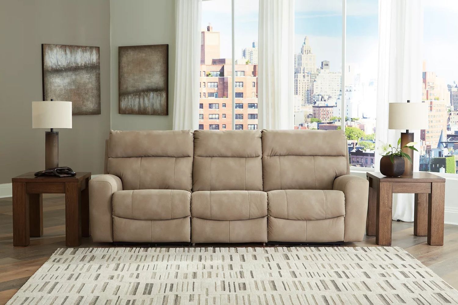 Next-Gen Durapella 3-Piece Power Reclining Sectional In Sand 61004S2