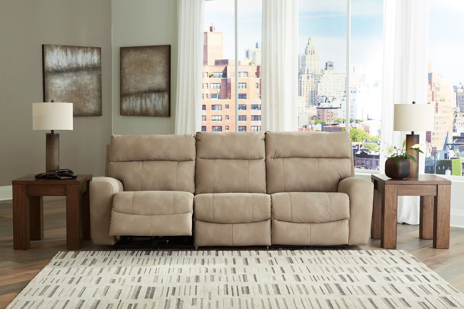 Next-Gen Durapella 3-Piece Power Reclining Sectional In Sand 61004S2
