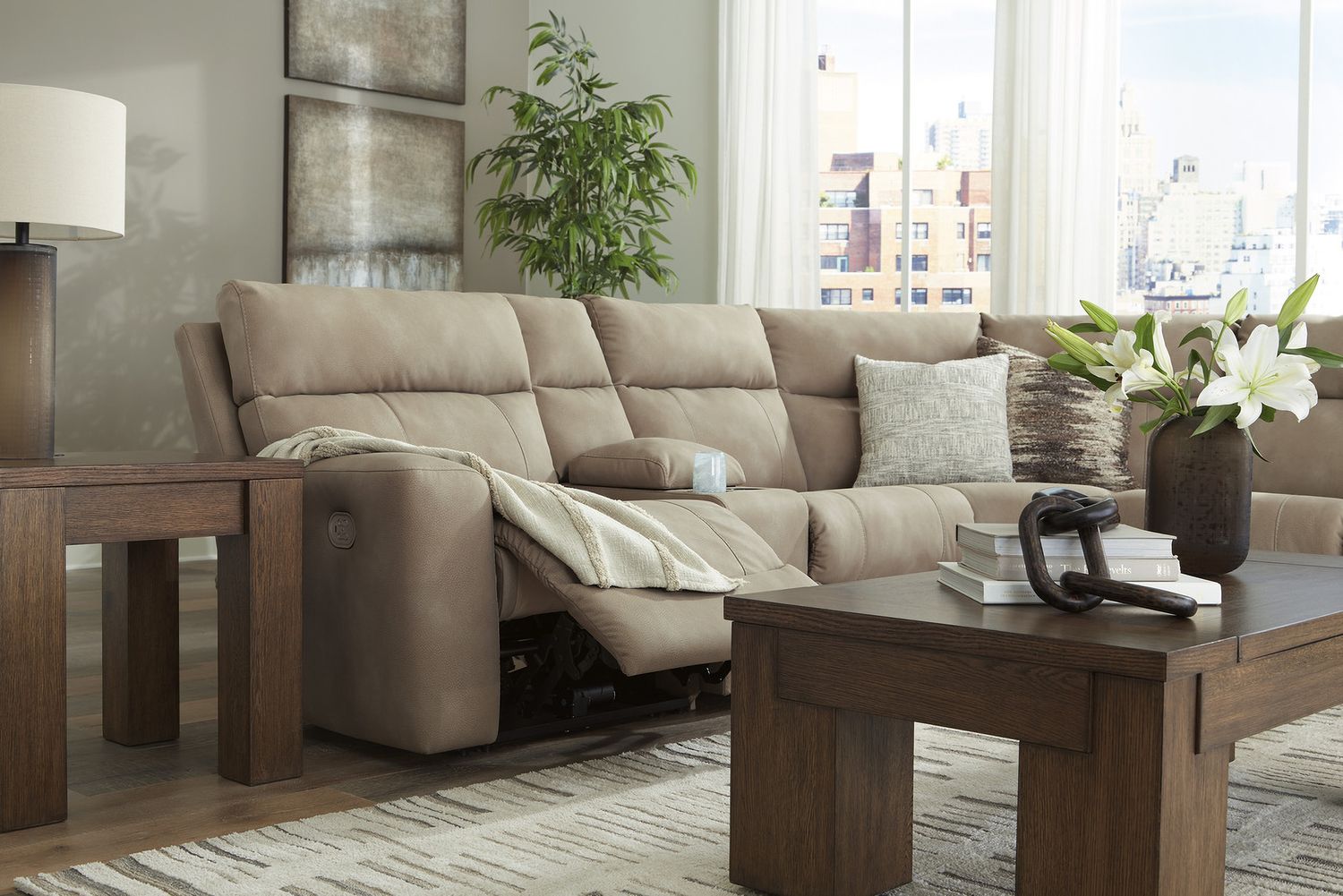 Next-Gen Durapella 3-Piece Power Reclining Sectional In Sand 61004S2