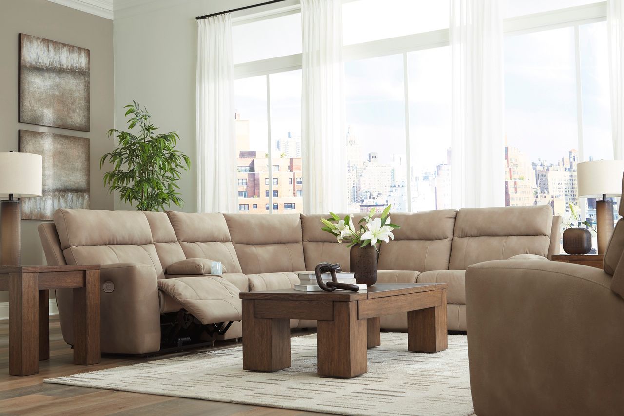 Next-Gen Durapella 5-Piece Power Reclining Sectional In Sand 61004S5