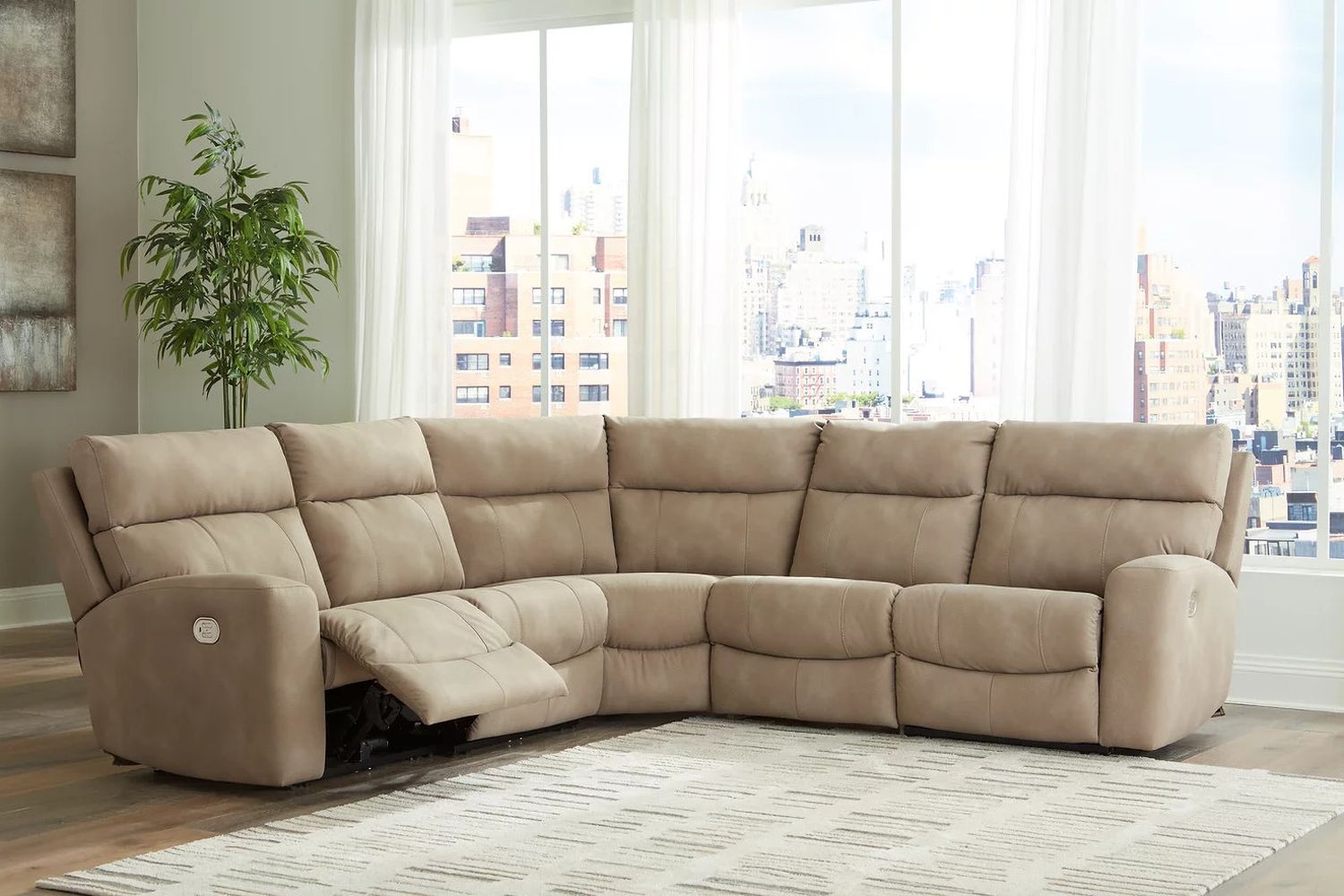 Next-Gen Durapella 5-Piece Power Reclining Sectional In Sand 61004S6