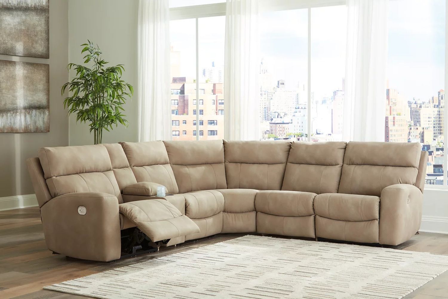 Next-Gen Durapella 6-Piece Power Reclining Sectional In Sand 61004S7
