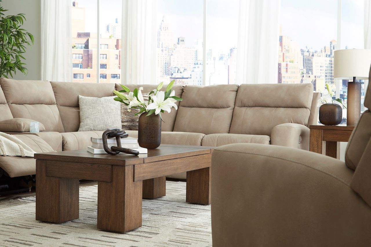 Next-Gen Durapella 6-Piece Power Reclining Sectional In Sand 61004S7