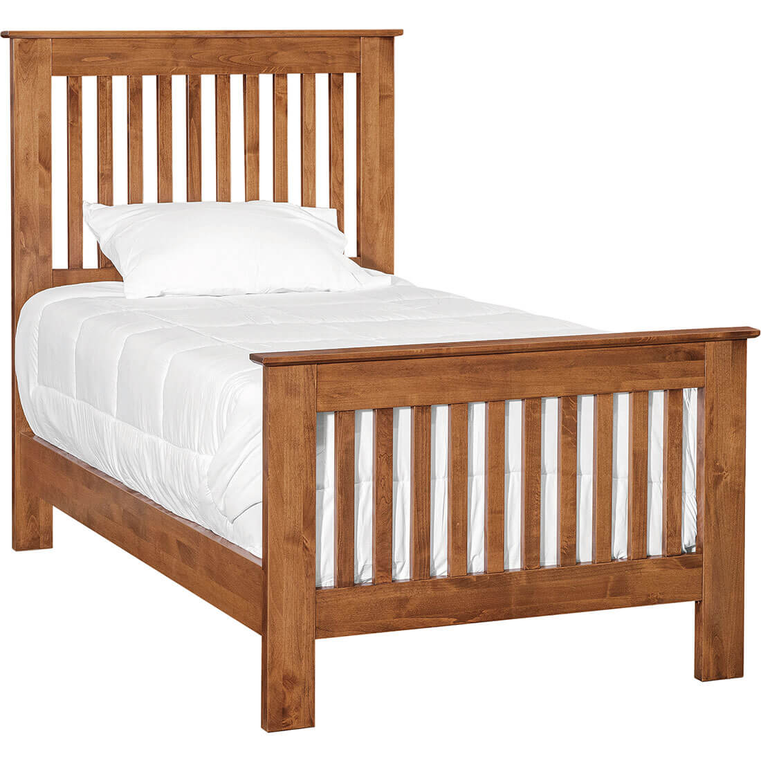Shaker Slat Twin Bed - Tall Footboard - 61233 61233