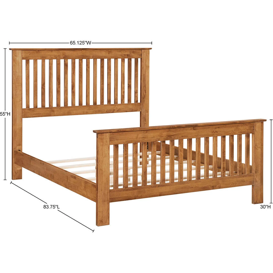 Shaker Slat Queen Bed - Tall Footboard - 61253 61253