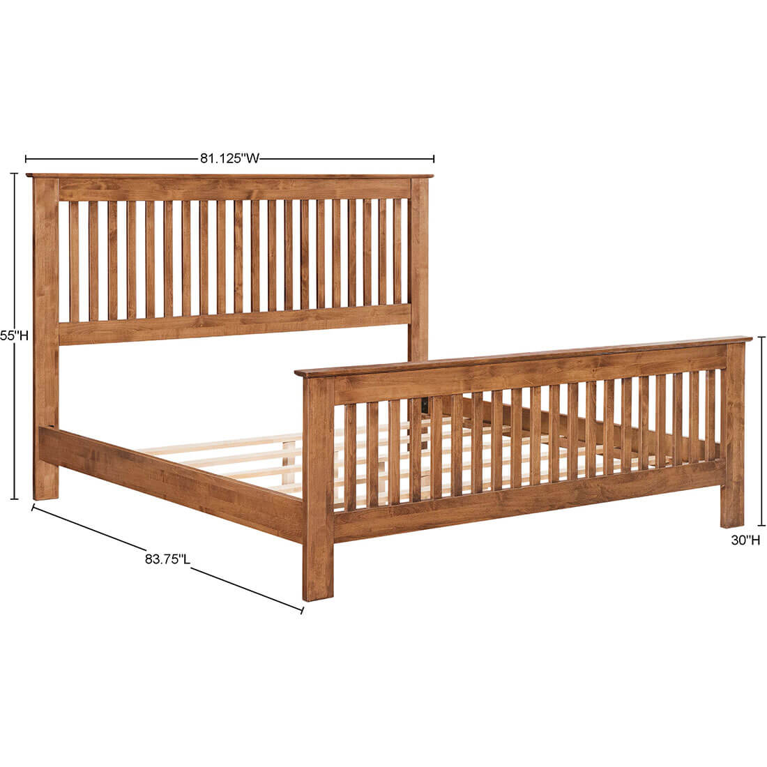 Shaker Slat King Bed - Tall Footboard - 61254 61254