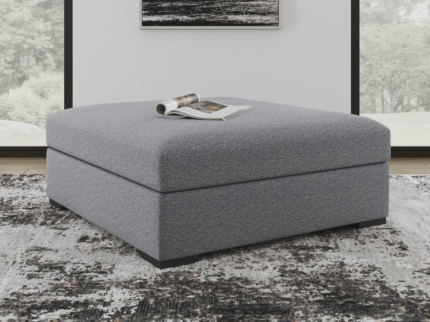 Bealton Oversized Accent Ottoman In Salt & Pepper 6130508