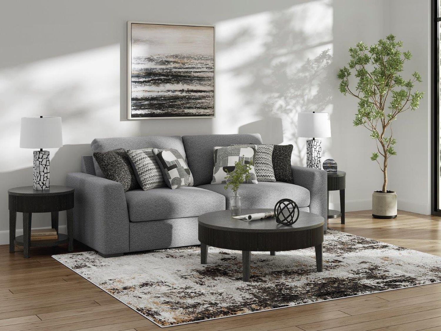 Bealton 2-Piece Sectional Loveseat In Salt and Pepper 61305S1