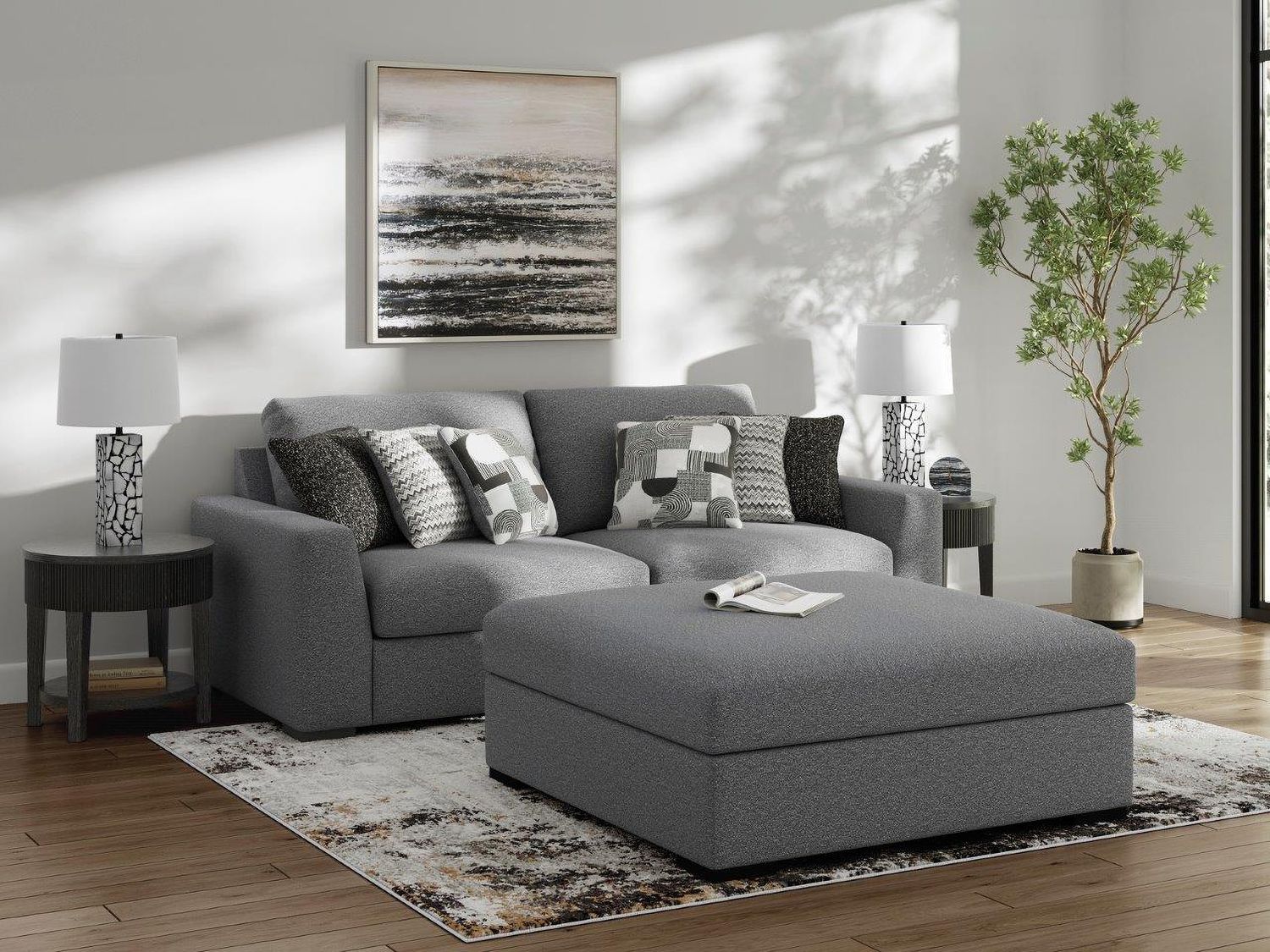 Bealton 2-Piece Sectional Loveseat In Salt and Pepper 61305S1