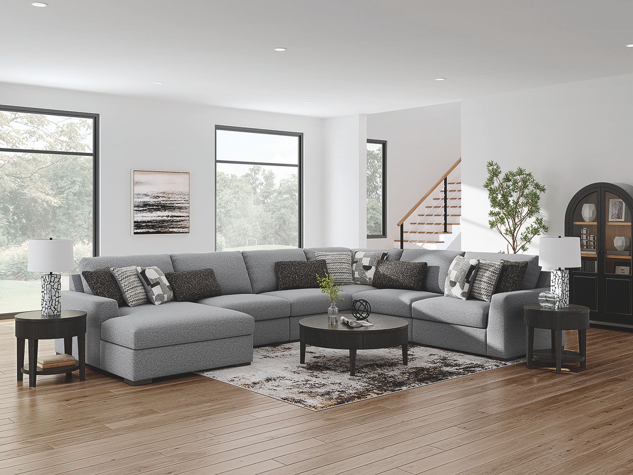 Bealton 6-Piece Sectional with LAF Chaise In Salt and Pepper 61305S13