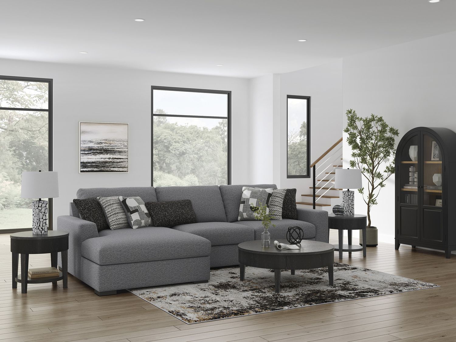 Bealton 3-Piece Sectional with LAF Chaise In Salt and Pepper 61305S4