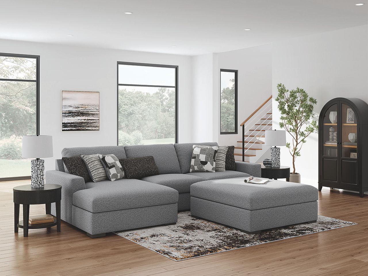 Bealton 3-Piece Sectional with LAF Chaise In Salt and Pepper 61305S4