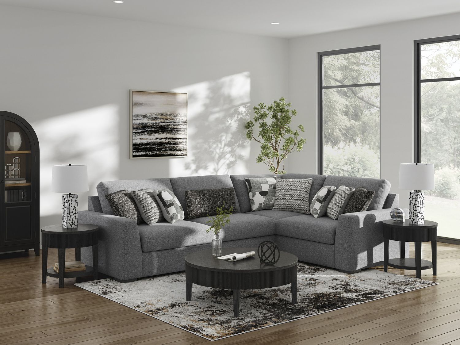Bealton 4-Piece Sectional In Salt and Pepper 61305S5