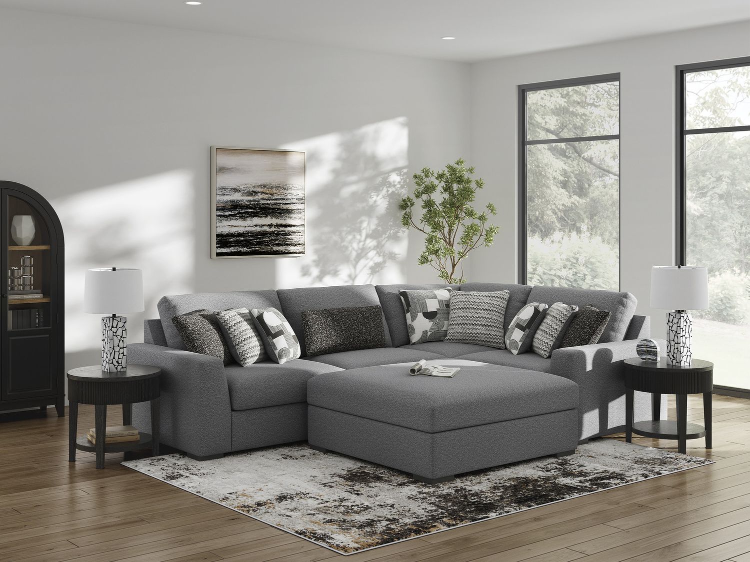 Bealton 4-Piece Sectional In Salt and Pepper 61305S5