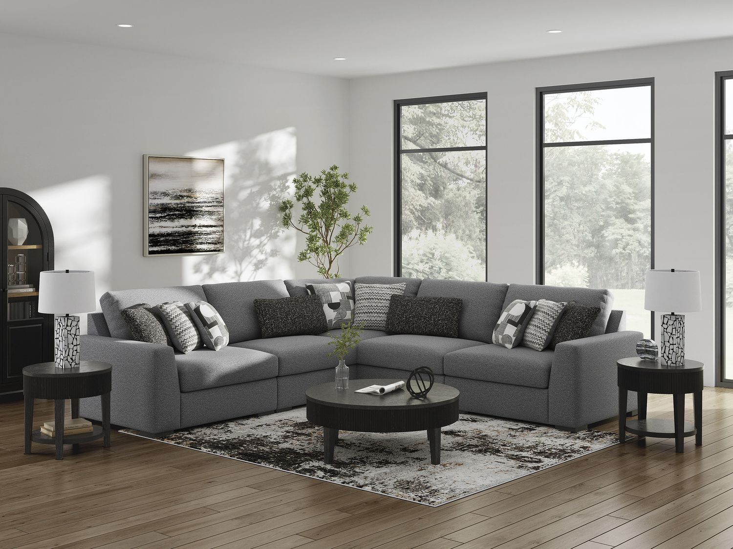 Bealton 5-Piece Sectional In Salt and Pepper 61305S6