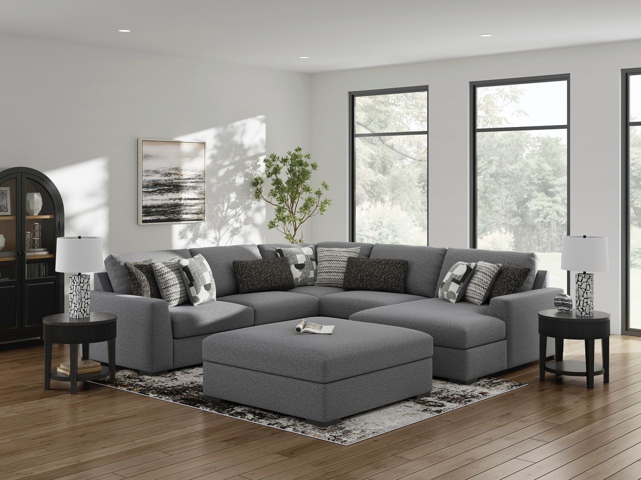 Bealton 5-Piece Sectional with RAF Chaise In Salt and Pepper 61305S7