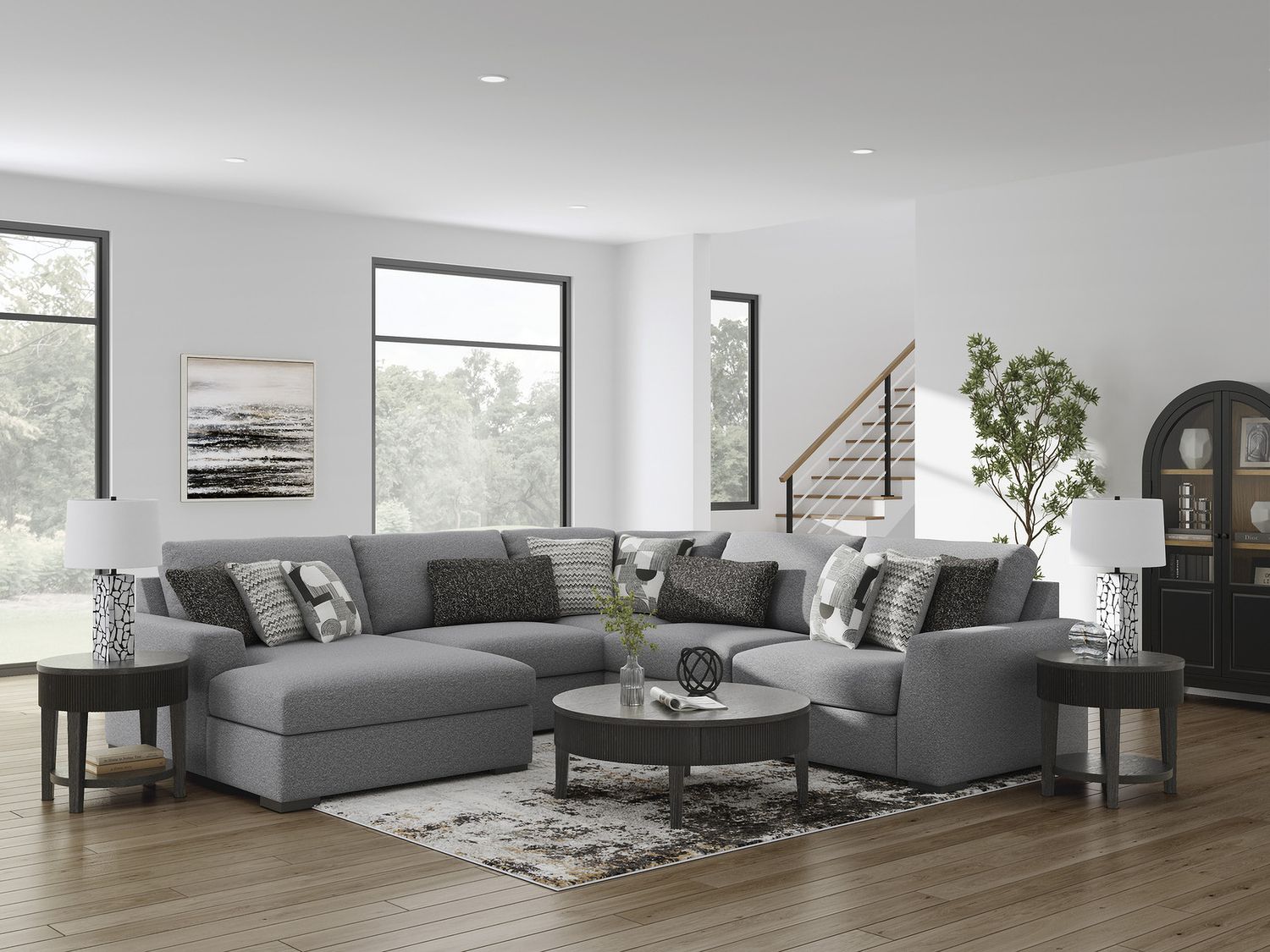 Bealton 5-Piece Sectional with LAF Chaise In Salt and Pepper 61305S8
