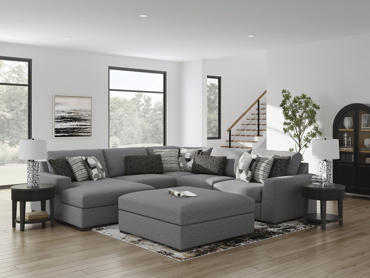 Bealton 5-Piece Sectional with LAF Chaise In Salt and Pepper 61305S8