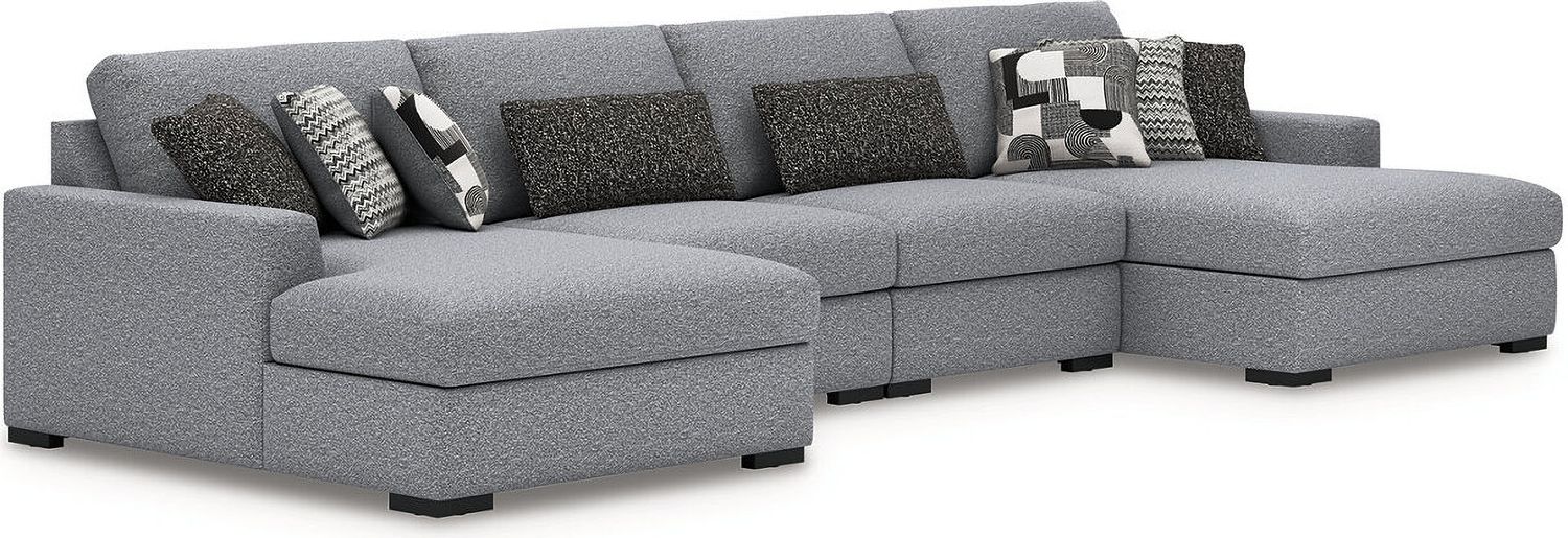 Bealton 4-Piece Sectional with Double Chaise In Salt and Pepper 61305S9