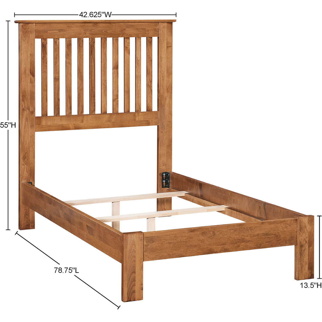 Shaker Slat Twin Bed - Low Footboard - 61333 61333