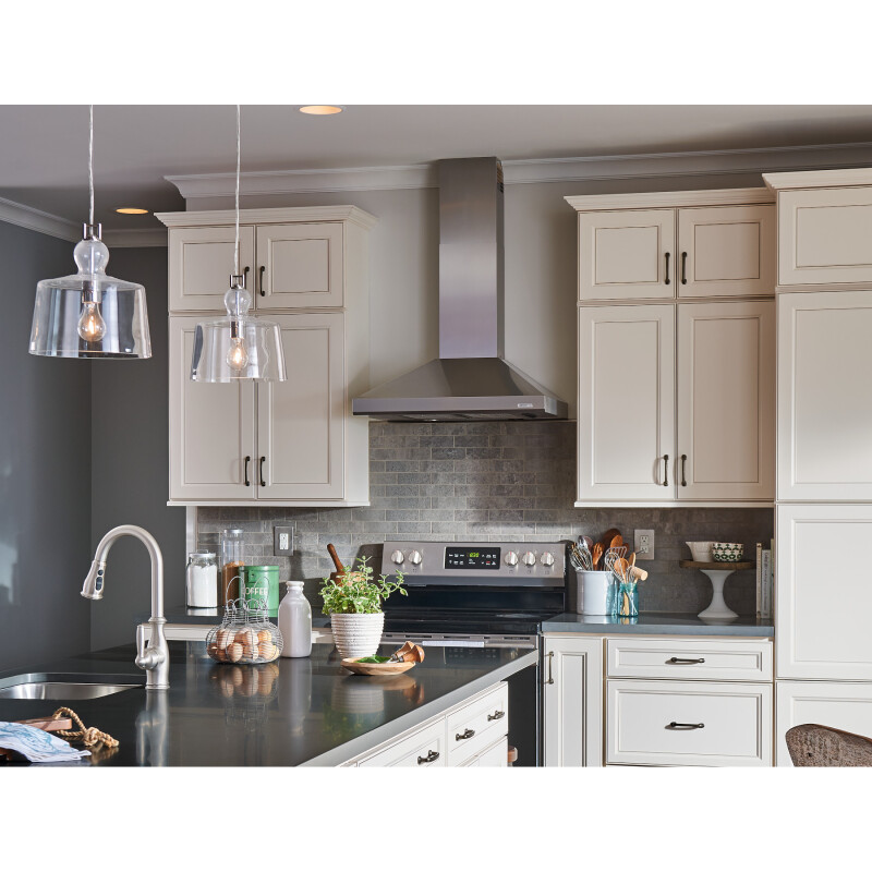 48-Inch Convertible Wall-Mount Chimney Range Hood w/ Heat Sentry, 900 CFM, Stainless Steel 614804