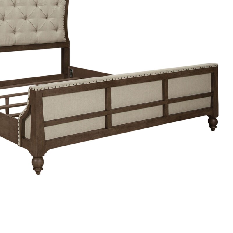 Americana Farmhouse King Uph Shelter Footboard 615BR16FUS