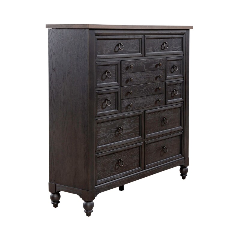 Americana Farmhouse 12 Drawer Chesser - Black 615BR32B
