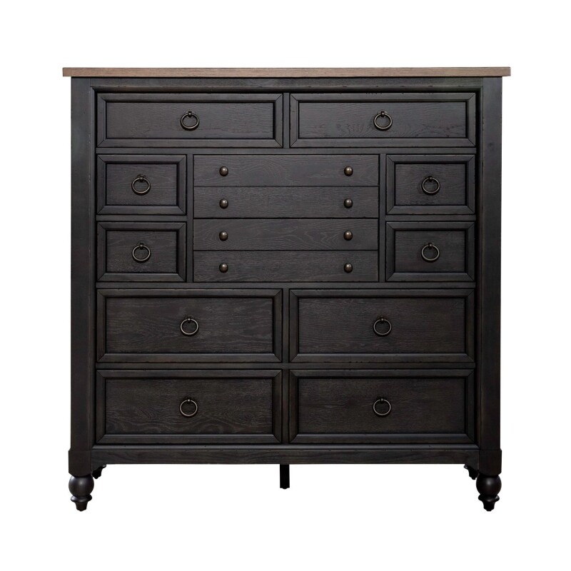 Americana Farmhouse 12 Drawer Chesser - Black 615BR32B