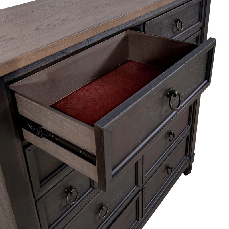 Americana Farmhouse 12 Drawer Chesser - Black 615BR32B