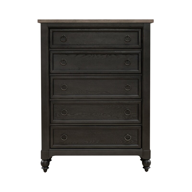 Americana Farmhouse 5 Drawer Chest - Black 615BR41B