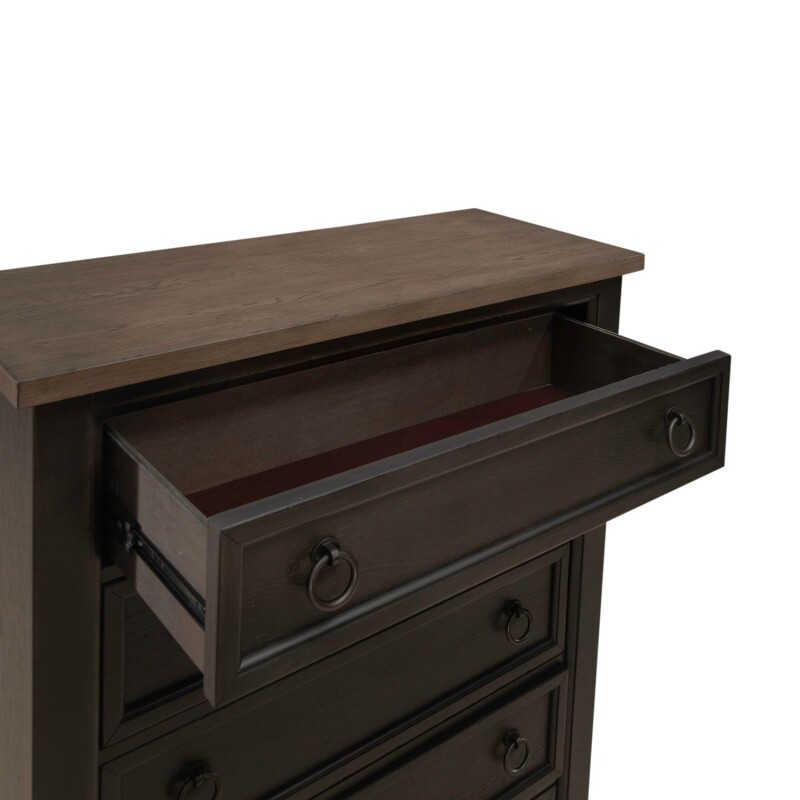 Americana Farmhouse 5 Drawer Chest - Black 615BR41B