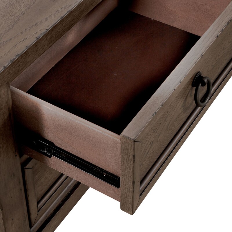 Americana Farmhouse 2 Drawer Night Stand w/ Charging Station 615BR61