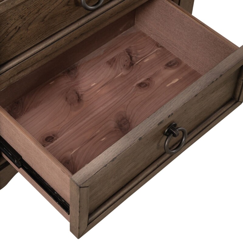 Americana Farmhouse 2 Drawer Night Stand w/ Charging Station 615BR61