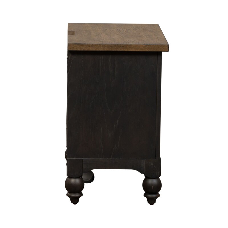 Americana Farmhouse 2 Drawer Night Stand w/ Charging Station - Black 615BR61B