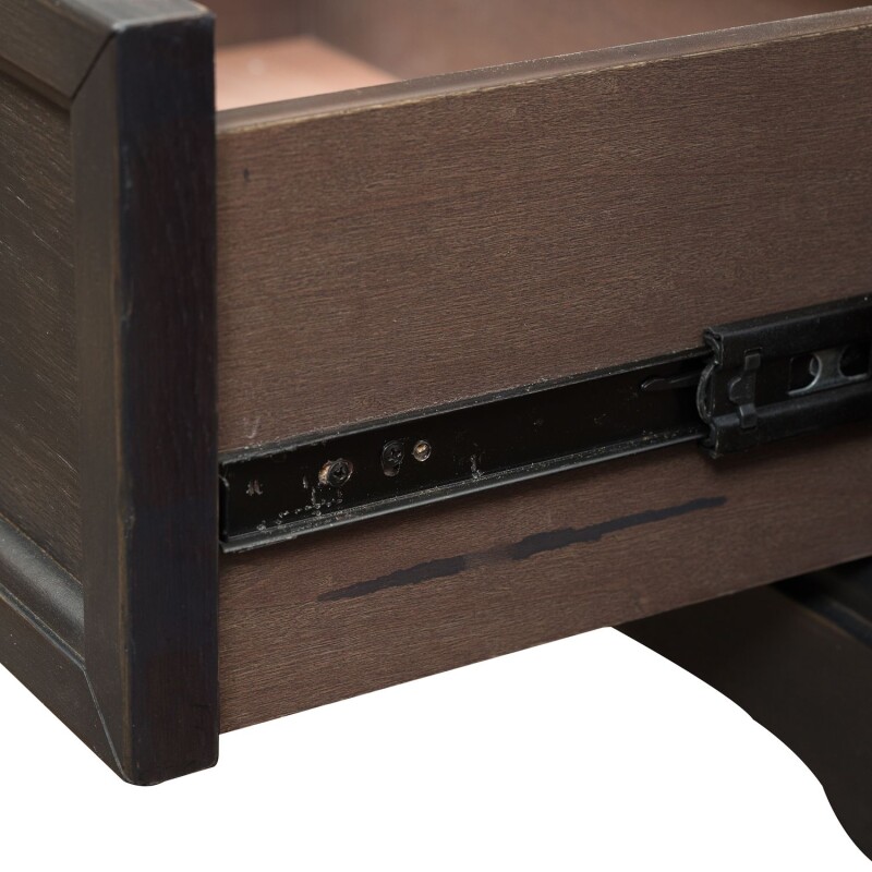 Americana Farmhouse 2 Drawer Night Stand w/ Charging Station - Black 615BR61B
