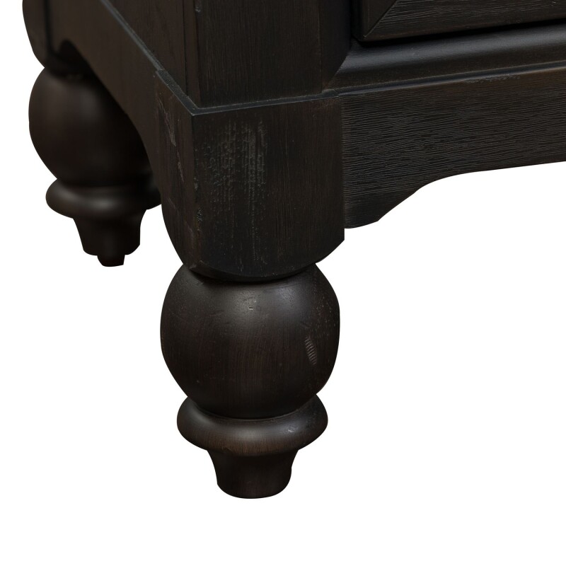 Americana Farmhouse 2 Drawer Night Stand w/ Charging Station - Black 615BR61B