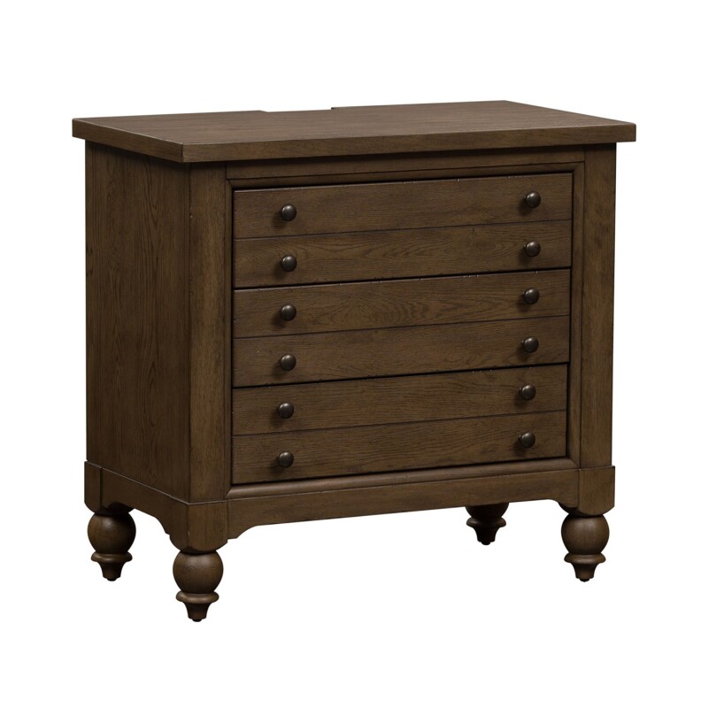 Americana Farmhouse Bedside Chest w/ Charging Station 615BR62
