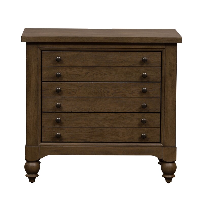 Americana Farmhouse Bedside Chest w/ Charging Station 615BR62