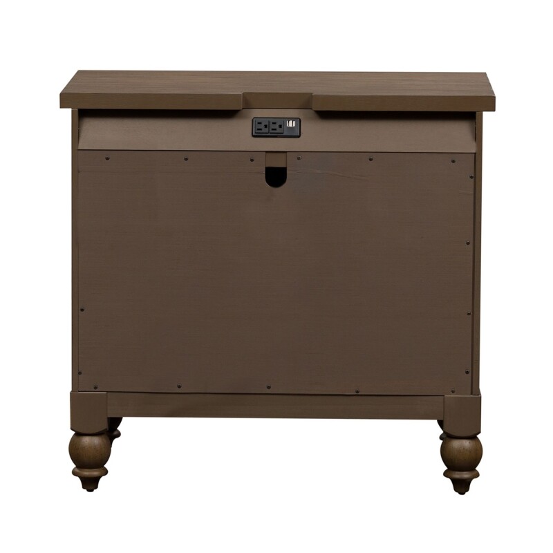 Americana Farmhouse Bedside Chest w/ Charging Station 615BR62