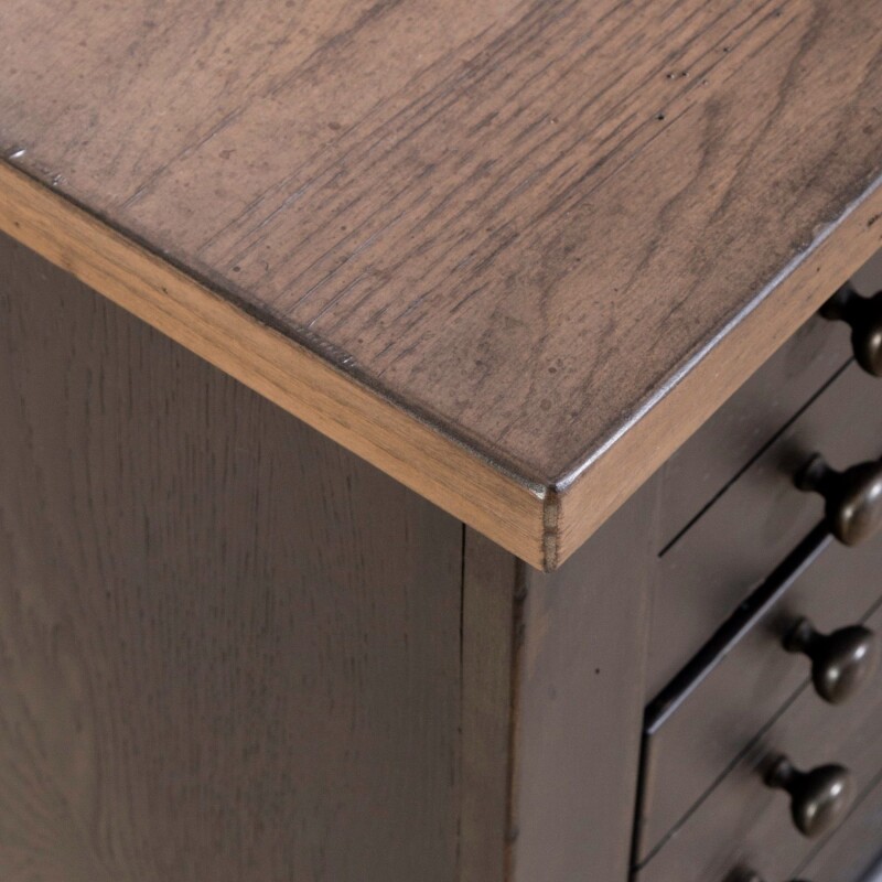 Americana Farmhouse Bedside Chest w/ Charging Station - Black 615BR62B