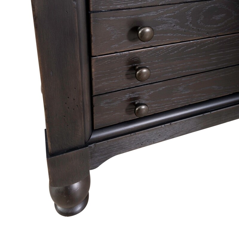 Americana Farmhouse Bedside Chest w/ Charging Station - Black 615BR62B